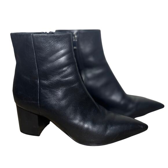 Marc Fisher Jarli Leather Block Heel Boots 8.5 - Picture 3 of 8